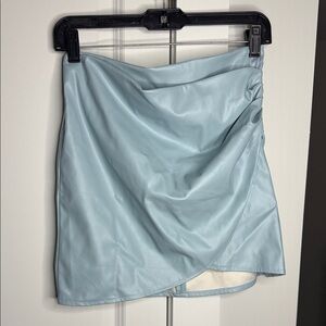 Miami Sky Blue Draped Mini Skirt